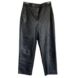 Ann Taylor Pants Size 4 Petite Imitation Leather  High Waist Punkcore Rock Edgy